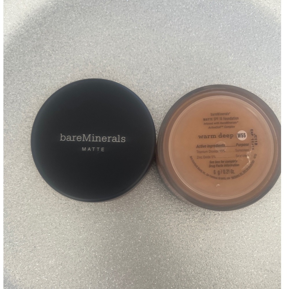 BareMinerals Matte SPF 15 Mineral Foundation Warm Deep W55 Skin Makeup 6g/.21oz - Picture 13 of 13